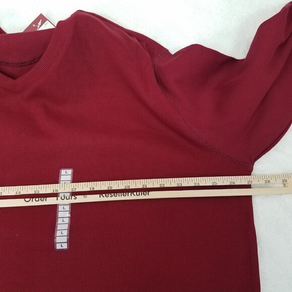 NEW Junction West Men's L V-neck Rubbed Pullover Top in Burgundy Red NWT - Picture 9 of 10